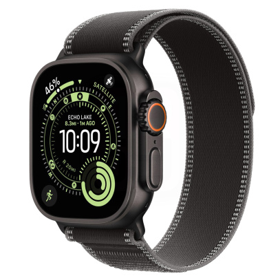 Apple Watch Ultra 3 (2025), 49 мм корпус из титана цвета «Black», ремешок Trail Loop размера S/M цвета «Black/Charcoal»