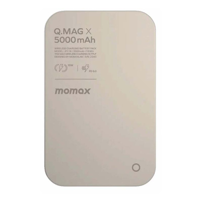 Внешний аккумулятор MOMAX Q.Mag Ultra Slim (5000mAh) Magnetic Wireless Battery Pack (IP116AL2), бронзовый