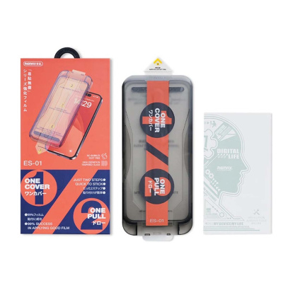 Защитное стекло для iPhone 17 Pro REMAX с аппликатором (ES-01) Чёрный