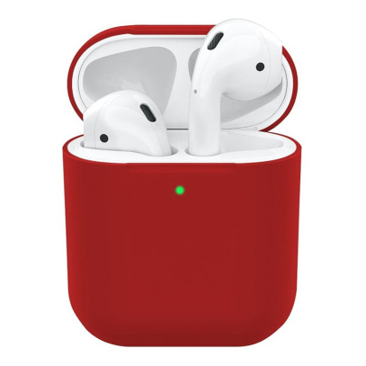 Чехол для Apple AirPods 1/2 Silicone Case Pomegranate, гранатовый