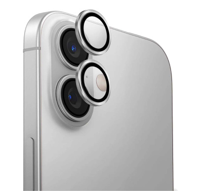 Защитное стекло для камеры iPhone 16/16 Plus UNIQ OPTIX Camera Lens AluGuard (IP6.1-6.7(2024)-ALENSSIL), Silver