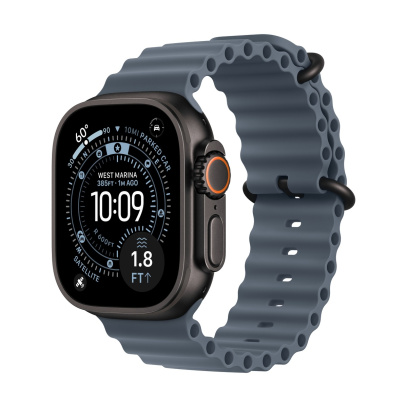 Apple Watch Ultra 3 (2025), 49 мм корпус из титана цвета «Black», ремешок Ocean Band цвета «Anchor Blue» Apple Watch Ultra 3 (2025), 49 мм корпус из титана цвета «Black», ремешок Ocean Band цвета «Anchor Blue»