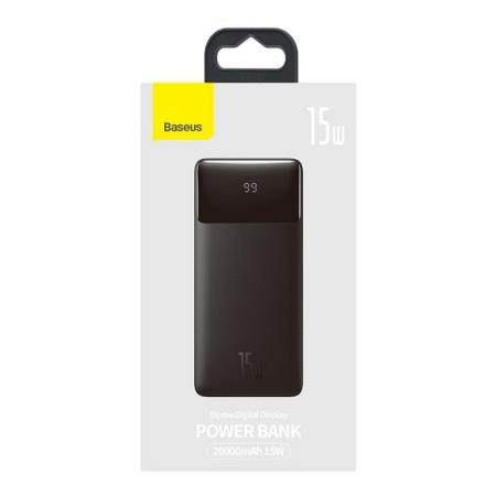 Внешний аккумулятор Baseus Bipow Digital Display Power Bank 20000mAh 15W PPBD20 (PPDML-J01) Черный