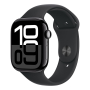 Apple Watch Series 10, 46 мм корпус из алюминия цвета «Jet Black», ремешок Sport Band размера M/L цвета «Black» Apple Watch Series 10, 46 мм корпус из алюминия цвета «Jet Black», ремешок Sport Band размера M/L цвета «Black»