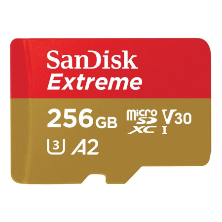 Карта памяти Micro SecureDigital 256Gb SanDisk Extreme for 4K Video on Smartphones, Action Cams & Drones microSDHC class 10 UHS-1 U3 V30 (SDSQXAV-256G-GN6MN) Карта памяти Micro SecureDigital 256Gb SanDisk Extreme for 4K Video on Smartphones, Action Cams & Drones microSDHC class 10 UHS-1 U3 V30 (SDSQXAV-256G-GN6MN)
