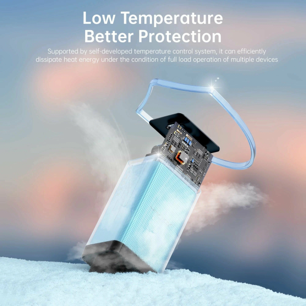 Сетевое зарядное устройство WiWU Vyvylabs Gan Fast Charger 65 Вт A+2C (GAN65EU-WH) Белый