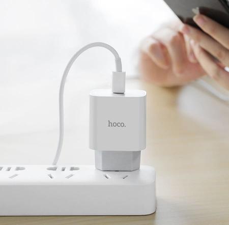 Сетевое зарядное устройство USB-C hoco. PD 3A 18 Вт (C76A) Белый