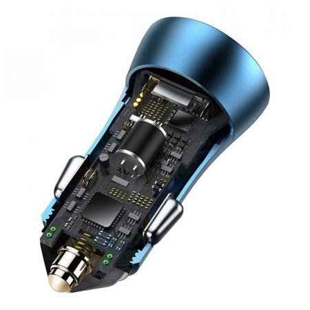 Автомобильное зарядное устройство Baseus Golden Contactor Pro Dual, USB+USB-C, 3A (CCJDZ-C) Синий Автомобильное зарядное устройство Baseus Golden Contactor Pro Dual, USB+USB-C, 3A (CCJDZ-C) Синий