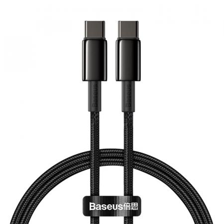 Кабель Baseus Type-C – Type-C Tungsten Gold Fast Charging Data Cable, 100W, 2 м (CATWJ-A01) Черный Кабель Baseus Type-C – Type-C Tungsten Gold Fast Charging Data Cable, 100W, 2 м (CATWJ-A01) Черный