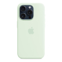 Чехол Silicone Case для Apple iPhone 15 Pro с MagSafe Light Mint, мятный Чехол Silicone Case для Apple iPhone 15 Pro с MagSafe Light Mint, мятный