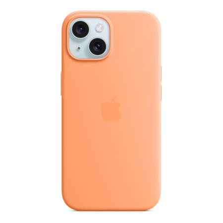 Чехол Silicone Case для Apple iPhone 15 с MagSafe  Orange Sorbet, оранжевый
