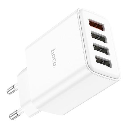 Сетевое зарядное устройство USB hoco. QC3.0 4USB порта 28,5 Вт (C102A) Белый