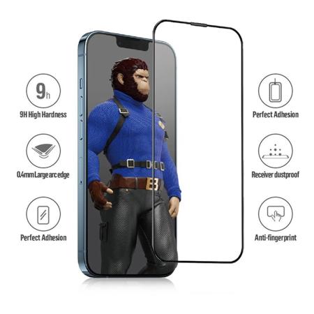 Защитное стекло для iPhone 13/13 Pro/14/16E BLUEO Corning Gorilla USA Anti-Static Черный