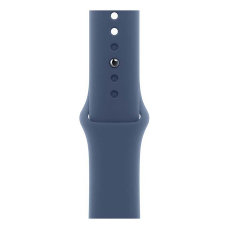 Apple Watch SE (2024), 44 мм корпус из алюминия цвета «Silver», ремешок Sport Band размера S/M цвета «Denim»