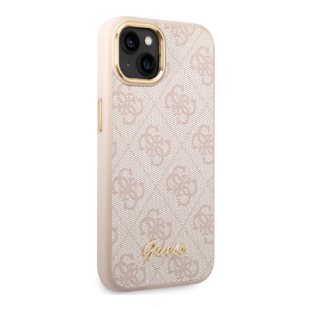 Чехол Guess для iPhone 14 Plus CG Mobile PU 4G Script metal logo Hard (GUHCP14MHG4SHP) Розовый Чехол Guess для iPhone 14 Plus CG Mobile PU 4G Script metal logo Hard (GUHCP14MHG4SHP) Розовый