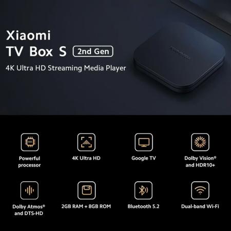 ТВ-приставка Xiaomi Mi TV Box S 2nd Gen 4K (MDZ-28-AA) Черный ТВ-приставка Xiaomi Mi TV Box S 2nd Gen 4K (MDZ-28-AA) Черный