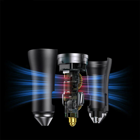 Автомобильное зарядное устройство Baseus Golden Contactor Pro Dual Fast Charger Car Charger C+C 40 Вт (CGJP000013) Dark Gray Автомобильное зарядное устройство Baseus Golden Contactor Pro Dual Fast Charger Car Charger C+C 40 Вт (CGJP000013) Dark Gray