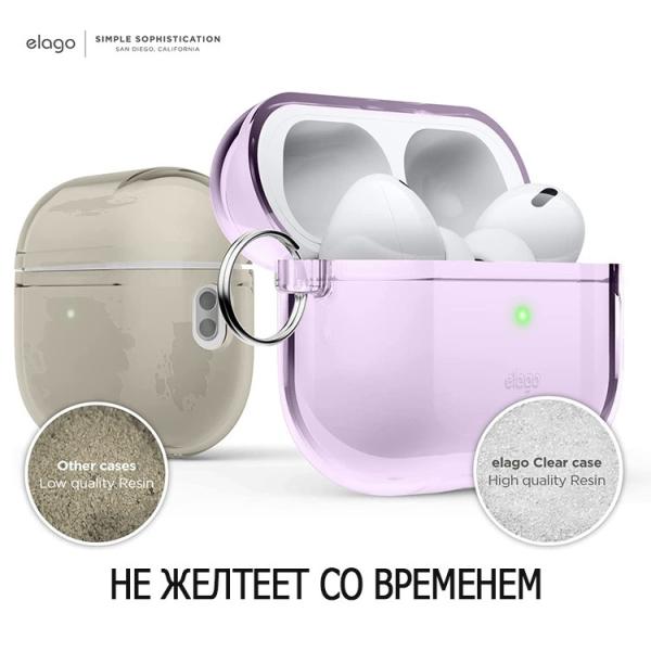 Чехол для Airpods Pro 2 Elago CLEAR HANG CASE (EAPP2CL-HANG-LV) Прозрачный Лавандовый