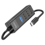 USB-хаб hoco. 4в1 Type-C на USB 3.0 + 3 USB 2.0 (HB25T) Черный USB-хаб hoco. 4в1 Type-C на USB 3.0 + 3 USB 2.0 (HB25T) Черный