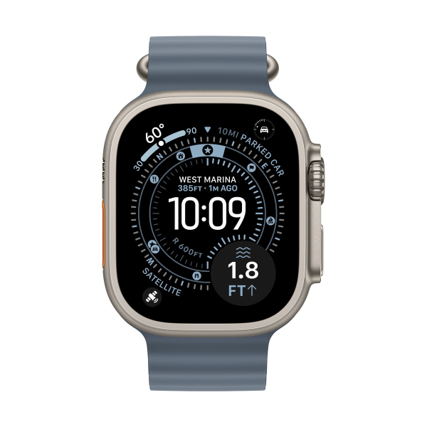 Apple Watch Ultra 3 (2025), 49 мм корпус из титана цвета «Natural», ремешок Ocean Band цвета «Anchor Blue» Apple Watch Ultra 3 (2025), 49 мм корпус из титана цвета «Natural», ремешок Ocean Band цвета «Anchor Blue»