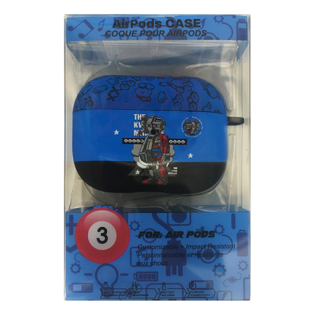 Чехол для AirPods 3 COQUE POUR Синий с рисунком The KWAS machine Чехол для AirPods 3 COQUE POUR Синий с рисунком The KWAS machine