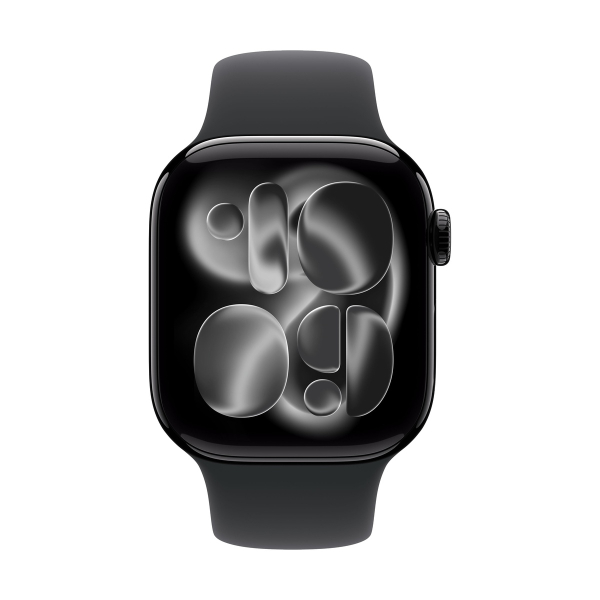 Apple Watch Series 11, 42 мм корпус из алюминия цвета «Jet Black», ремешок Sport Band размера S/M цвета «Black» Apple Watch Series 11, 42 мм корпус из алюминия цвета «Jet Black», ремешок Sport Band размера S/M цвета «Black»