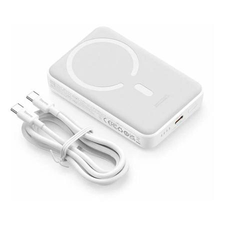 Внешний аккумулятор Baseus Magnetic Mini Wireless Fast Charge Power Bank 10000mAh 30W с поддержкой беспроводной зарядки PPCX110202 (PPCXM1030) Белый Внешний аккумулятор Baseus Magnetic Mini Wireless Fast Charge Power Bank 10000mAh 30W с поддержкой беспроводной зарядки PPCX110202 (PPCXM1030) Белый