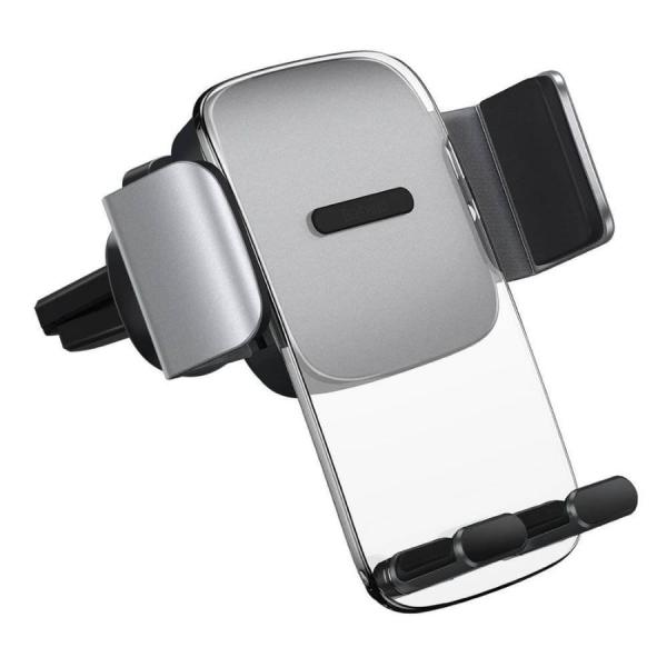 Автомобильный держатель Baseus Easy Control Clamp Car Mount Holder (Standard) For Air Outlets Silver (SUYK000112) Серебристый