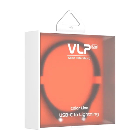 Дата-кабель VLP LITE Color Line USB-C to Lightning, 27W, 1 м Чёрный