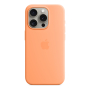 Чехол Silicone Case для Apple iPhone 15 Pro с MagSafe  Orange Sorbet, оранжевый Чехол Silicone Case для Apple iPhone 15 Pro с MagSafe  Orange Sorbet, оранжевый