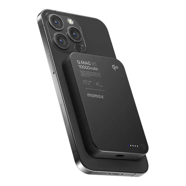 Внешний аккумулятор MOMAX IP136Q2D Q.Mag X1 Qi2 Magnetic wireless power bank(10000mAh) Gen 2, Black