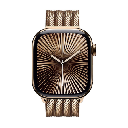 Apple Watch Series 10, 46 мм корпус из титана цвета «Gold», ремешок Milanese Loop цвета «Gold»