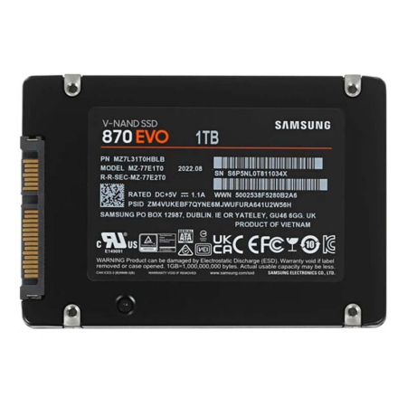 SSD накопитель Samsung 870 Evo 2.5", 1Tb (MZ-77E1T0BW) SSD накопитель Samsung 870 Evo 2.5", 1Tb (MZ-77E1T0BW)