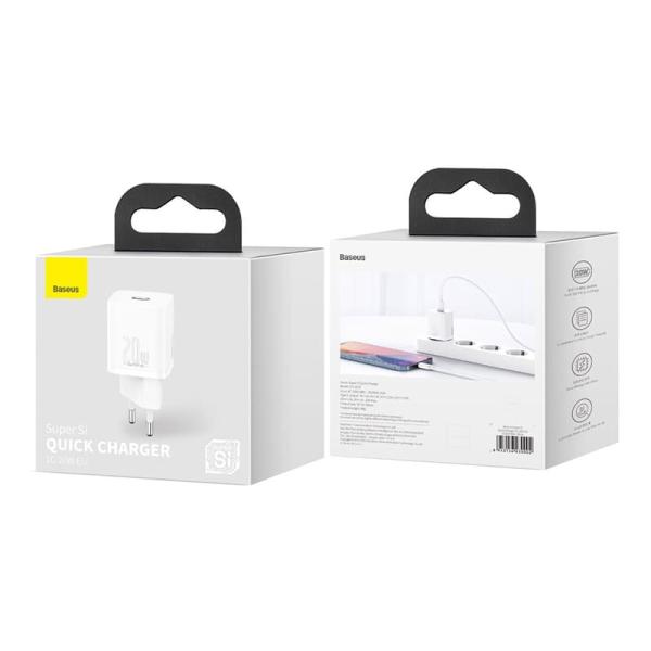 Сетевое зарядное устройство USB Type-C Baseus Super Si Quick Charger 1C 20 Вт EU (CCSUP-B02) Белый
