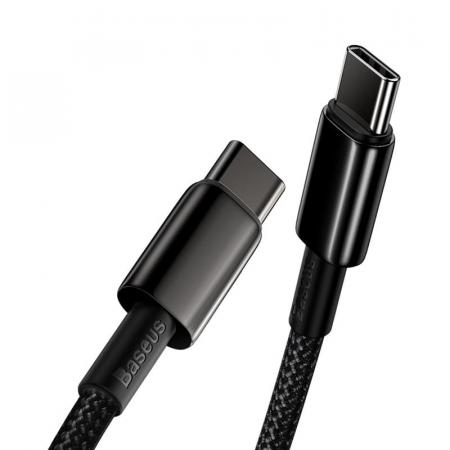 Кабель Baseus Type-C – Type-C Tungsten Gold Fast Charging Data Cable, 100W, 2 м (CATWJ-A01) Черный Кабель Baseus Type-C – Type-C Tungsten Gold Fast Charging Data Cable, 100W, 2 м (CATWJ-A01) Черный