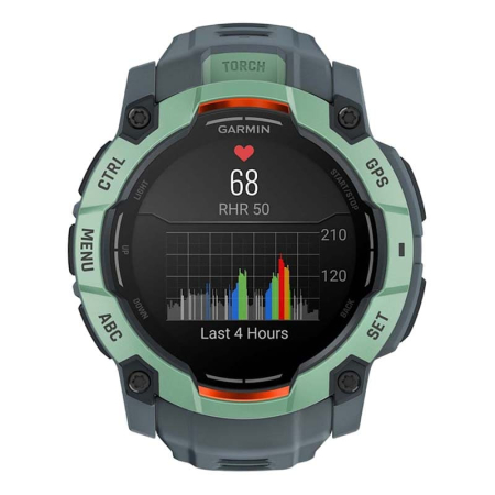 Часы Garmin INSTINCT 3 AMOLED 50мм Neo Tropic, зеленый с серым ремешком Часы Garmin INSTINCT 3 AMOLED 50мм Neo Tropic, зеленый с серым ремешком