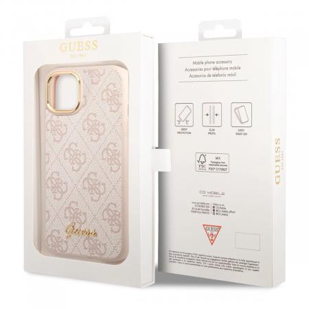 Чехол Guess для iPhone 14 Plus CG Mobile PU 4G Script metal logo Hard (GUHCP14MHG4SHP) Розовый Чехол Guess для iPhone 14 Plus CG Mobile PU 4G Script metal logo Hard (GUHCP14MHG4SHP) Розовый