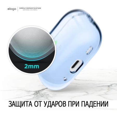 Чехол для Airpods Pro 2 Elago CLEAR HANG CASE (EAPP2CL-HANG-ABL) Прозрачный Голубой Чехол для Airpods Pro 2 Elago CLEAR HANG CASE (EAPP2CL-HANG-ABL) Прозрачный Голубой