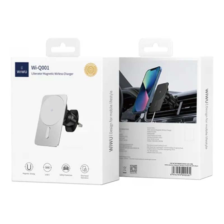 Автомобильный держатель с беспроводной зарядкой WiWU Liberator magnetic wireless charger (Wi-Q001) Белый Автомобильный держатель с беспроводной зарядкой WiWU Liberator magnetic wireless charger (Wi-Q001) Белый