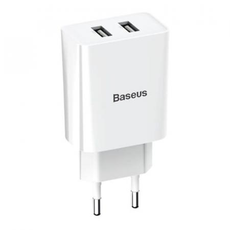 Сетевое зарядное устройство Baseus Speed Mini Dual USB Charger 10,5 Вт TC-012 (CCFS-R02) Белый Сетевое зарядное устройство Baseus Speed Mini Dual USB Charger 10,5 Вт TC-012 (CCFS-R02) Белый