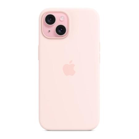 Чехол для Apple iPhone 15 Silicone Case с MagSafe Pink, розовый