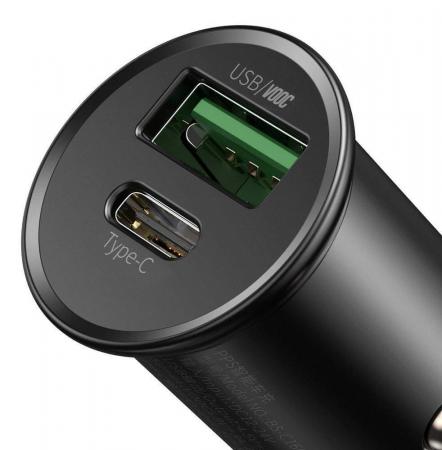 Автомобильное зарядное устройство Baseus Circular Metal PPS Quick Charger Car Charger 30W (CCYS-C01) Черный Автомобильное зарядное устройство Baseus Circular Metal PPS Quick Charger Car Charger 30W (CCYS-C01) Черный