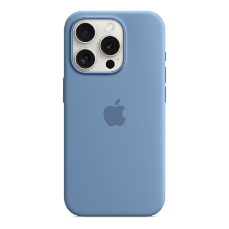 Чехол Silicone Case для Apple iPhone 15 Pro с MagSafe Winter Blue, голубой Чехол Silicone Case для Apple iPhone 15 Pro с MagSafe Winter Blue, голубой