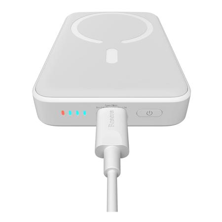 Внешний аккумулятор Baseus Magnetic Mini Wireless Fast Charge power bank с поддержкой беспроводной зарядки 10000mAh 20W (PPCX030002) Белый Внешний аккумулятор Baseus Magnetic Mini Wireless Fast Charge power bank с поддержкой беспроводной зарядки 10000mAh 20W (PPCX030002) Белый