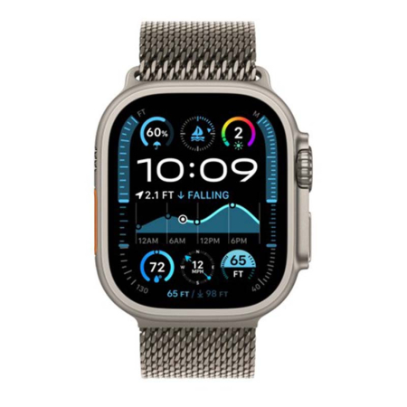 Apple Watch Ultra 2 (2024), 49 мм корпус из титана цвета «Natural», ремешок Titanium Milanese Loop размера S цвета «Natural» Apple Watch Ultra 2 (2024), 49 мм корпус из титана цвета «Natural», ремешок Titanium Milanese Loop размера S цвета «Natural»