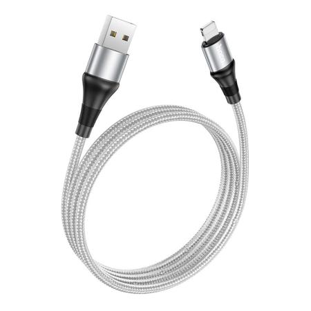 Кабель hoco. USB – Lighting, 2.4A, 1 м (X50) Серый Кабель hoco. USB – Lighting, 2.4A, 1 м (X50) Серый