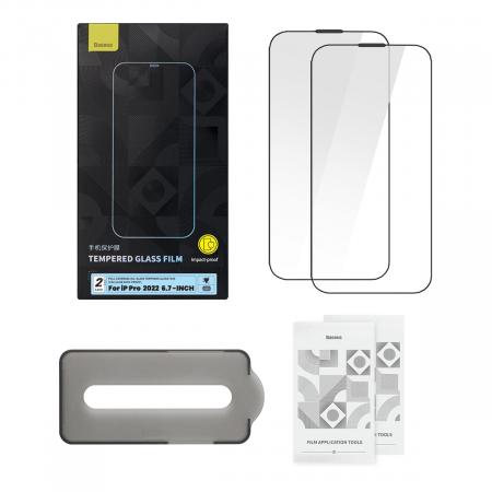 Стекло для iPhone 14 Pro Max Baseus All-glass Dust-proof 1шт +FastStick (SGBL230302) Прозрачный/Черный Стекло для iPhone 14 Pro Max Baseus All-glass Dust-proof 1шт +FastStick (SGBL230302) Прозрачный/Черный