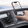 Автомобильный держатель с функцией беспроводной зарядки Baseus Wisdom Auto Alignment Car Mount Wireless Charger (QI 15W) Air Outlet Base (CGZX000001) Черный Автомобильный держатель с функцией беспроводной зарядки Baseus Wisdom Auto Alignment Car Mount Wireless Charger (QI 15W) Air Outlet Base (CGZX000001) Черный