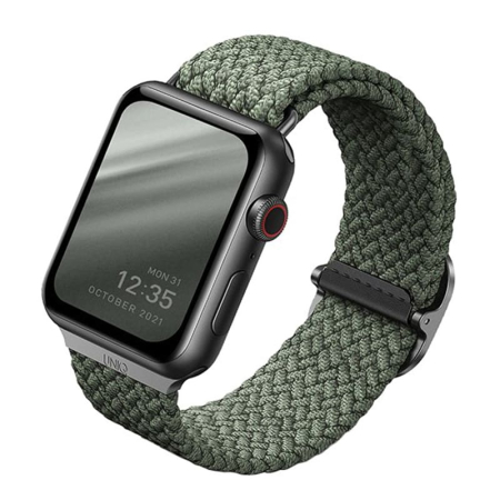 Ремешок для Apple Watch 41/40/38 мм UNIQ ASPEN Strap Braided Green, зеленый Ремешок для Apple Watch 41/40/38 мм UNIQ ASPEN Strap Braided Green, зеленый