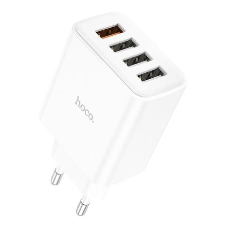 Сетевое зарядное устройство USB hoco. QC3.0 4USB порта 28,5 Вт (C102A) Белый